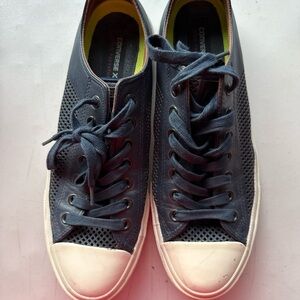 *Converse X John Varvatos* Sz 10 Navy Blue* Perforated Low Top Sneakers* EUC
